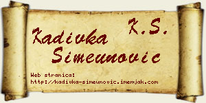 Kadivka Simeunović vizit kartica